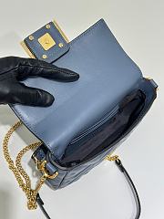 Okify Fendi Baguette Bag Dark Blue Chain Strap 19x12x5cm  - 6