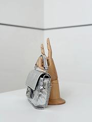 Okify Fendi Baguette Bag Silver Chain Strap 19x12x5cm  - 6