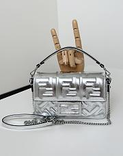 Okify Fendi Baguette Bag Silver Chain Strap 19x12x5cm  - 1