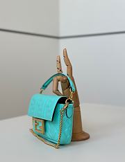 Okify Fendi Baguette Bag Tiffany Blue Chain Strap 19x12x5cm  - 4