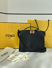Okify Fendi Peekaboo ISeeU Men Bag Black 25.5x21x8.5cm - 1