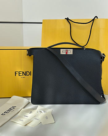 Okify Fendi Peekaboo ISeeU Men Bag Black 37.5x19x12cm