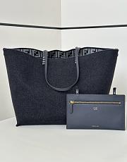 Okify Fendi Large Roll Shopper Bag Reversible Black 33x30x22cm - 4