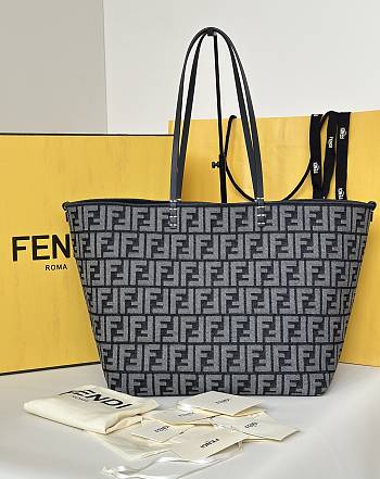 Okify Fendi Large Roll Shopper Bag Reversible Black 33x30x22cm
