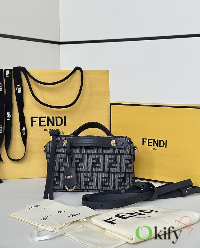 Okify Fendi Boston By The Way Soft Small Bag Black Jacquard 20x12x9cm - 1