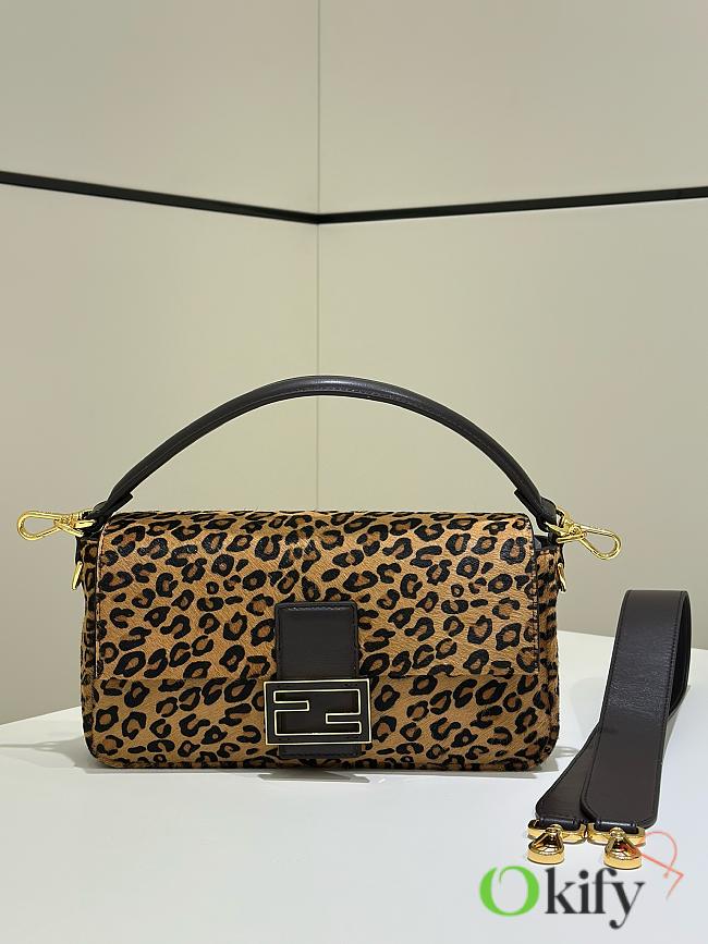 Okify Fendi Baguette Leopard Bag 27x15x6.5cm - 1
