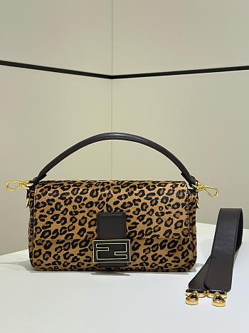 Okify Fendi Baguette Leopard Bag 27x15x6.5cm