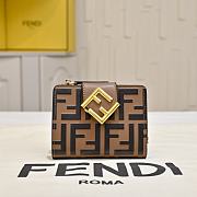 Okify Fendi FF Brown Wallet 10x8x4cm  - 1