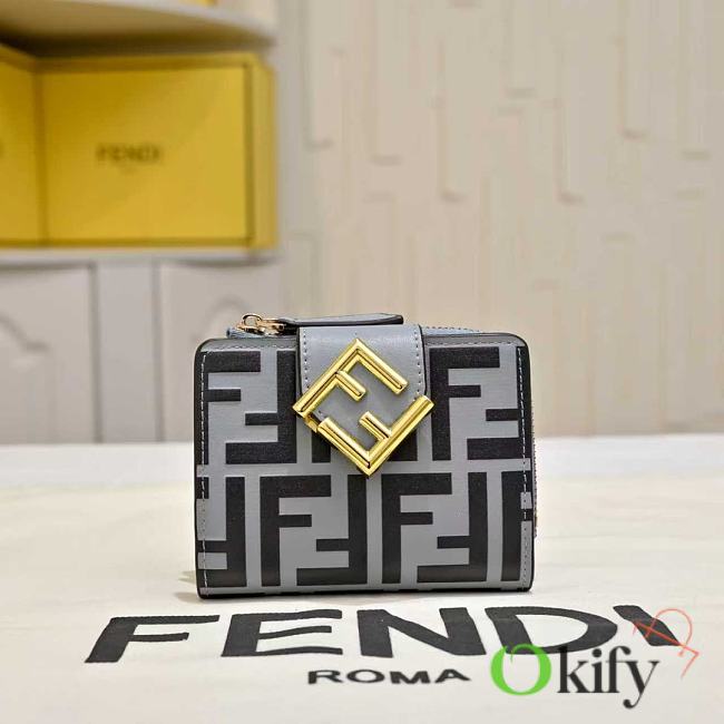 Okify Fendi FF Gray Wallet 10x8x4cm  - 1
