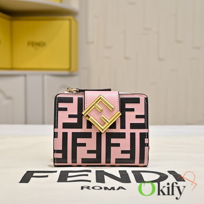 Okify Fendi FF Pink Wallet 10x8x4cm  - 1