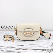 Okify Gucci Horsebit 1955 Small Shoulder Bag White 20.5x14x5cm - 1