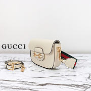 Okify Gucci Horsebit 1955 Small Shoulder Bag White 20.5x14x5cm - 6