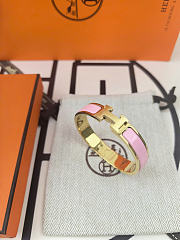Okify Hermes Clic H Gold Bracelet Pink - 1