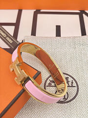 Okify Hermes Clic H Gold Bracelet Pink - 2