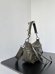 Okify Balenciaga Le City Moto Small Bag Dark Olive Green 28x19x14cm - 6