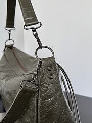 Okify Balenciaga Le City Moto Medium Bag Dark Olive Green 39x26x16cm - 3