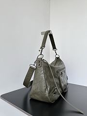 Okify Balenciaga Le City Moto Medium Bag Dark Olive Green 39x26x16cm - 2