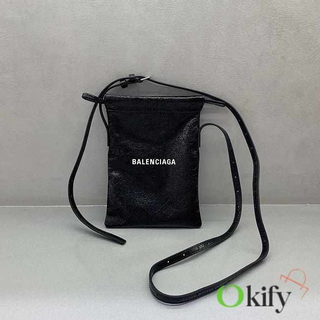 Okify Balenciaga Black Phone Bag 21x15cm - 1