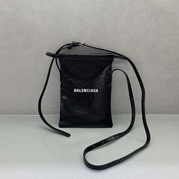 Okify Balenciaga Black Phone Bag 21x15cm