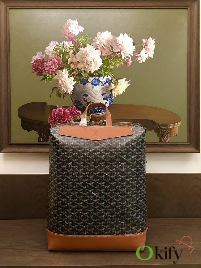 Okify Goyard Cisalpin Backpack Black And Brown 43x33x14cm - 1