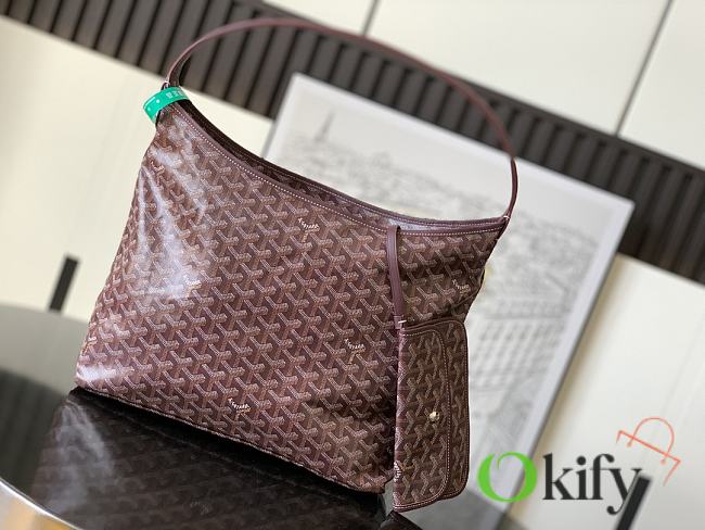 Okify Goyard Boheme Hobo Bag Red Burgundy 42x27x15cm - 1