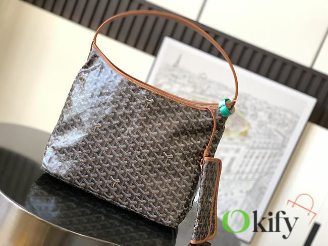 Okify Goyard Boheme Hobo Bag Black And Brown 42x27x15cm - 1