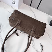 Okify Loewe Amazona Cropped Bag Dark Brown Suede 30.5x15x9cm - 6