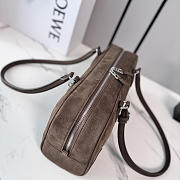 Okify Loewe Amazona Cropped Bag Dark Brown Suede 30.5x15x9cm - 4