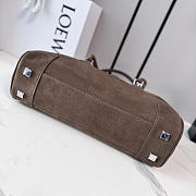 Okify Loewe Amazona Cropped Bag Dark Brown Suede 30.5x15x9cm - 5