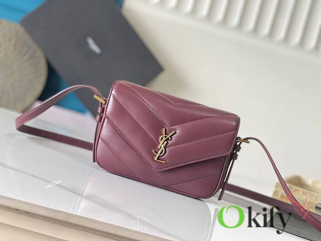 Okify YSL LouLou Toy Bag Red Burgundy 21x14x5cm - 1