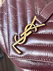 Okify YSL Mini College Bag Red Burgundy Crinkled Leather 20x13x3cm - 6