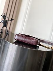 Okify YSL Mini College Bag Red Burgundy Crinkled Leather 20x13x3cm - 5