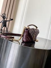 Okify YSL Mini College Bag Red Burgundy Crinkled Leather 20x13x3cm - 2