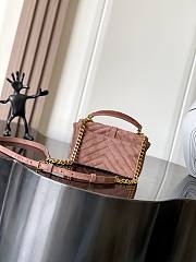 Okify YSL Mini College Bag Light Pink Suede 20x13x3cm - 6