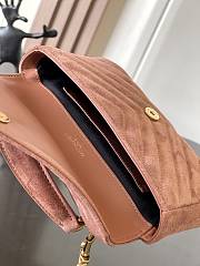 Okify YSL Mini College Bag Light Pink Suede 20x13x3cm - 3