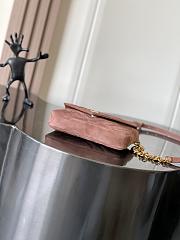 Okify YSL Mini College Bag Light Pink Suede 20x13x3cm - 2