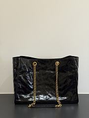 Okify YSL Niki Large Shopping Bag Black Crinkled Leather 33x27x14cm - 3