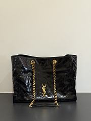 Okify YSL Niki Large Shopping Bag Black Crinkled Leather 33x27x14cm - 1