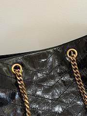 Okify YSL Niki Large Shopping Bag Black Crinkled Leather 33x27x14cm - 5