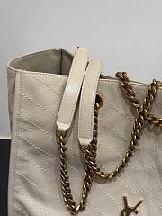 Okify YSL Niki Large Shopping Bag White Crinkled Leather 33x27x14cm - 5