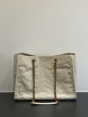 Okify YSL Niki Large Shopping Bag White Crinkled Leather 33x27x14cm - 4