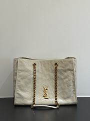 Okify YSL Niki Large Shopping Bag White Crinkled Leather 33x27x14cm - 1