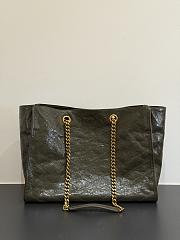 Okify YSL Niki Large Shopping Bag Olive Green Crinkled Leather 33x27x14cm - 4