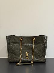 Okify YSL Niki Large Shopping Bag Olive Green Crinkled Leather 33x27x14cm - 1