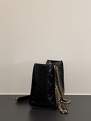 Okify YSL Niki Small Shopping Bag Black Crinkled Leather 25x19x10cm - 6
