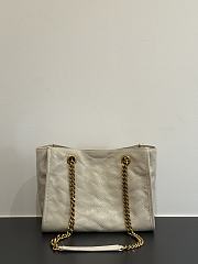 Okify YSL Niki Small Shopping Bag White Crinkled Leather 25x19x10cm - 5