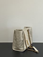Okify YSL Niki Small Shopping Bag White Crinkled Leather 25x19x10cm - 2