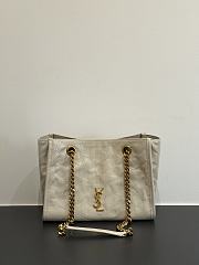 Okify YSL Niki Small Shopping Bag White Crinkled Leather 25x19x10cm - 1