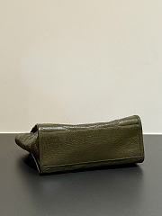 Okify YSL Niki Small Shopping Bag Olive Green Crinkled Leather 25x19x10cm - 6