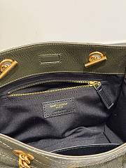 Okify YSL Niki Small Shopping Bag Olive Green Crinkled Leather 25x19x10cm - 5